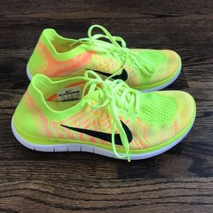 NIKE free 4.0 flyknit Volt/ Orange